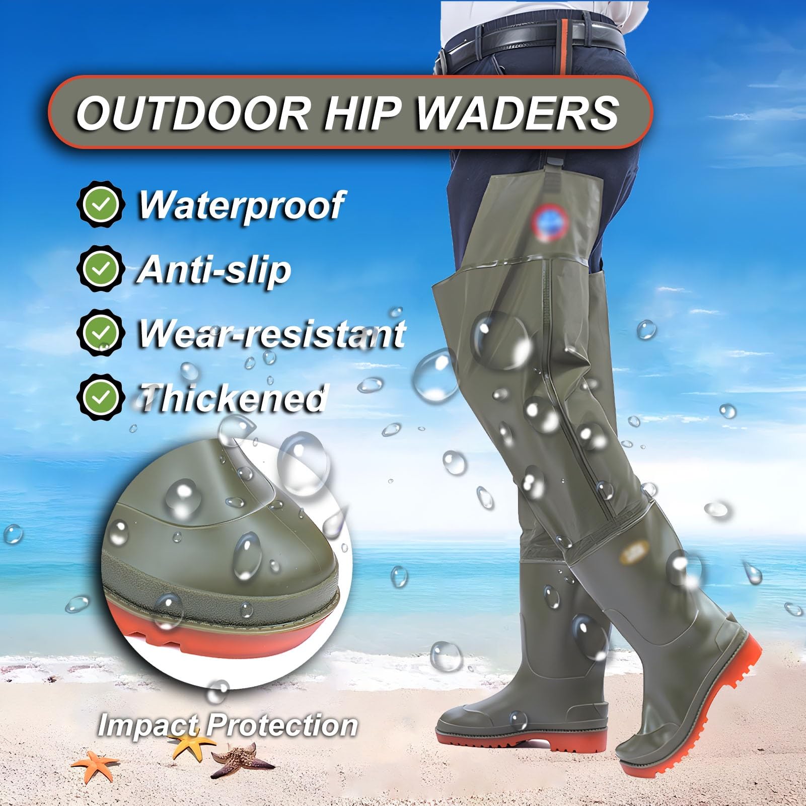 Waders hip Stivali Leggeri Senza Perdite, Stivali Robusti con Suola Spessa Oxford, Per La Caccia E La Pesca Nelle Paludi