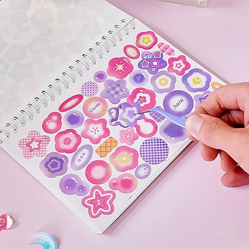 Miniatura 5 de 2300 calcomanías para álbumes de recortes, lindas mariposas y estrellas, calcomanías autoadhesivas con lazos coreanos, cintas, libro para niños,