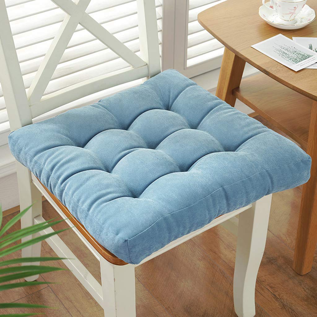 HC&WT Non-slip Plush Thicken Seat Cushion, Tatami Wicker Reversible Fluffy Chair Cushion Solid Color Square Super Soft Office Chair Seat Pad (S,50x50cm(20x20inch))