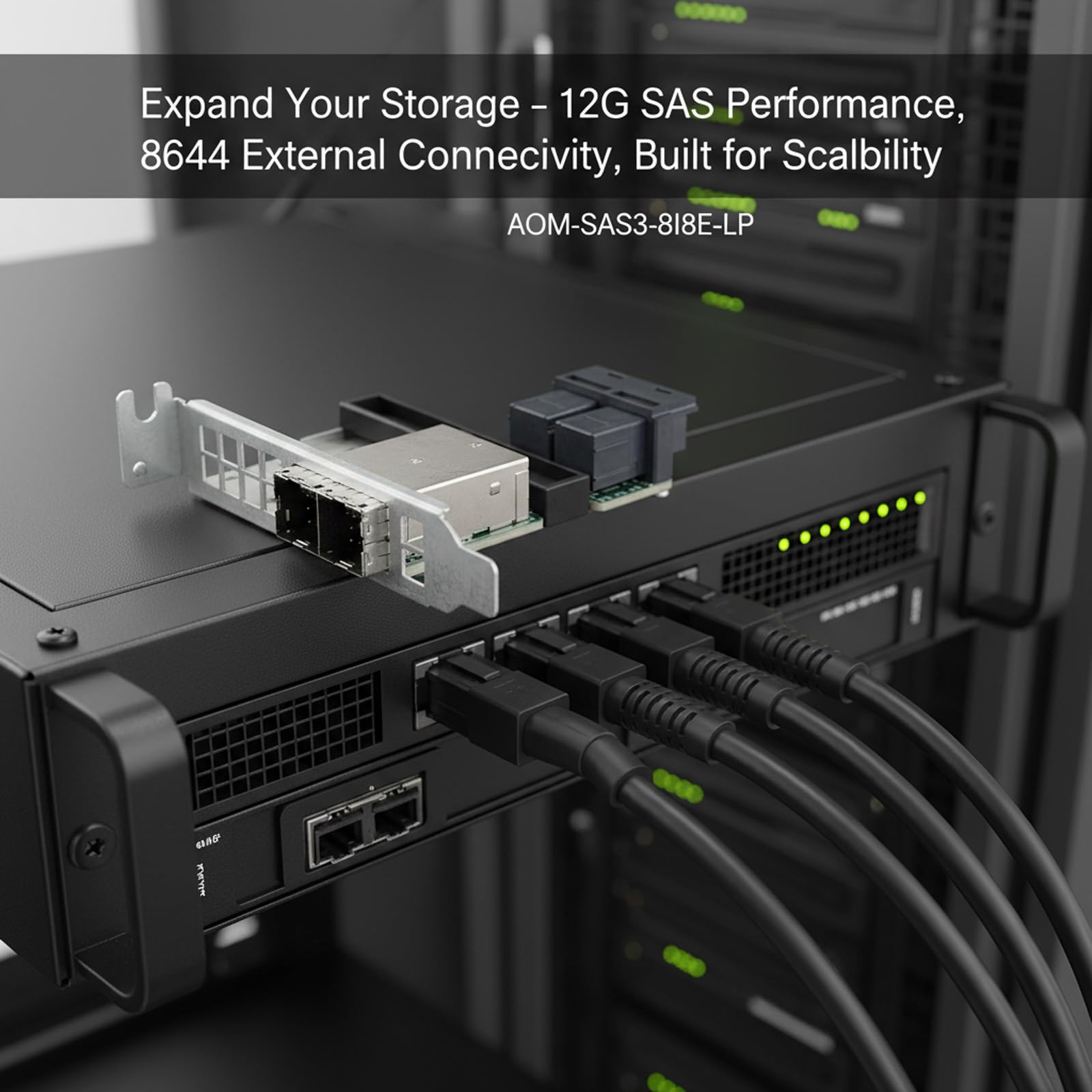 Speed AOM SAS3 8I8E Scheda di espansione server con 12Gbps per Data Center Host Storage Expansion