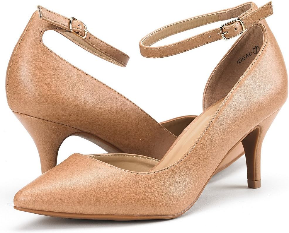 DREAM PAIRS Women's Ideal Nude Pu Low Heel Dress Pump Shoes - 11 M US