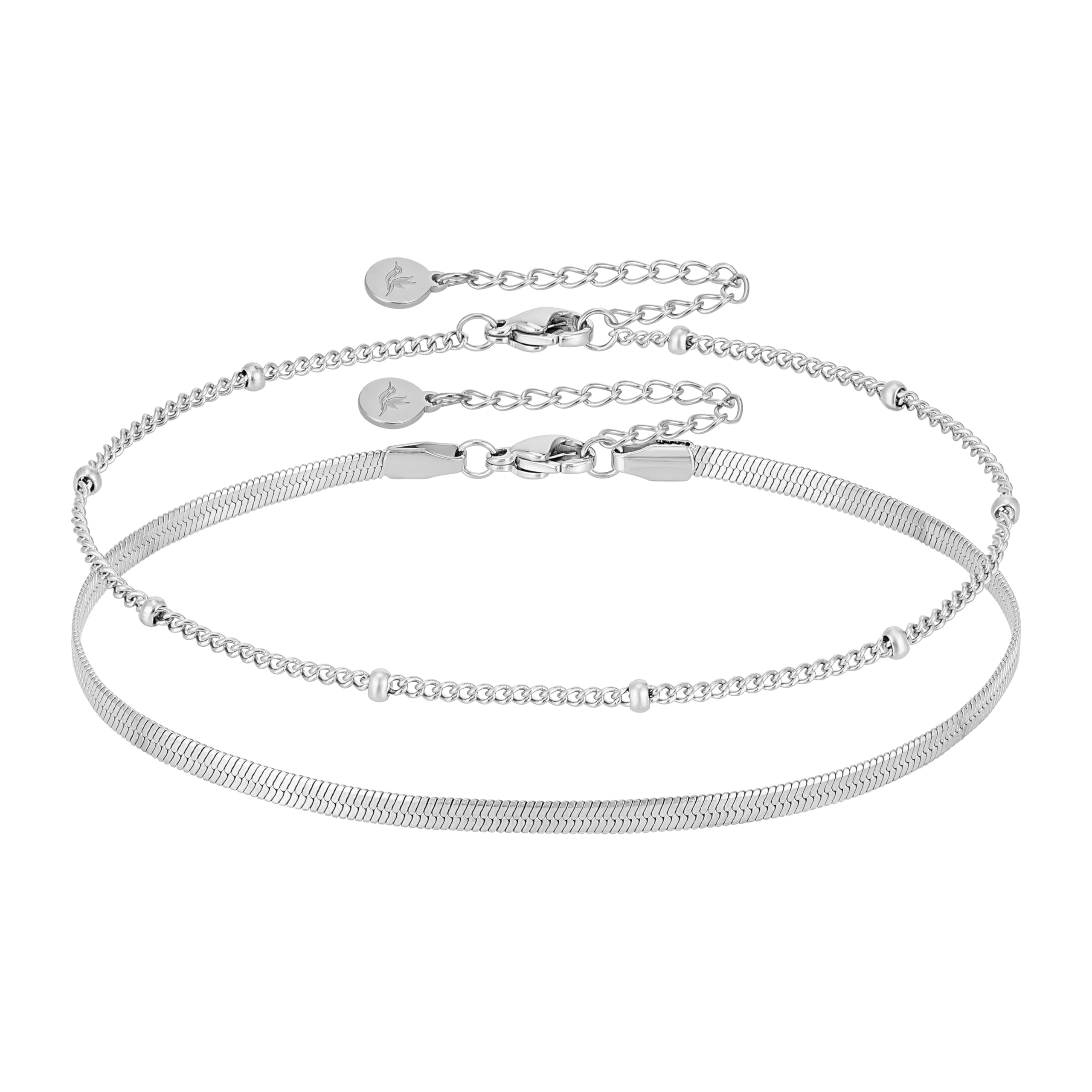 BONNYBIRD® Premium Edelstahl Fußkettchen für Damen in Silber, Gold & Roségold, 100% Wasserfest & Hautverträglich BonnyBeach