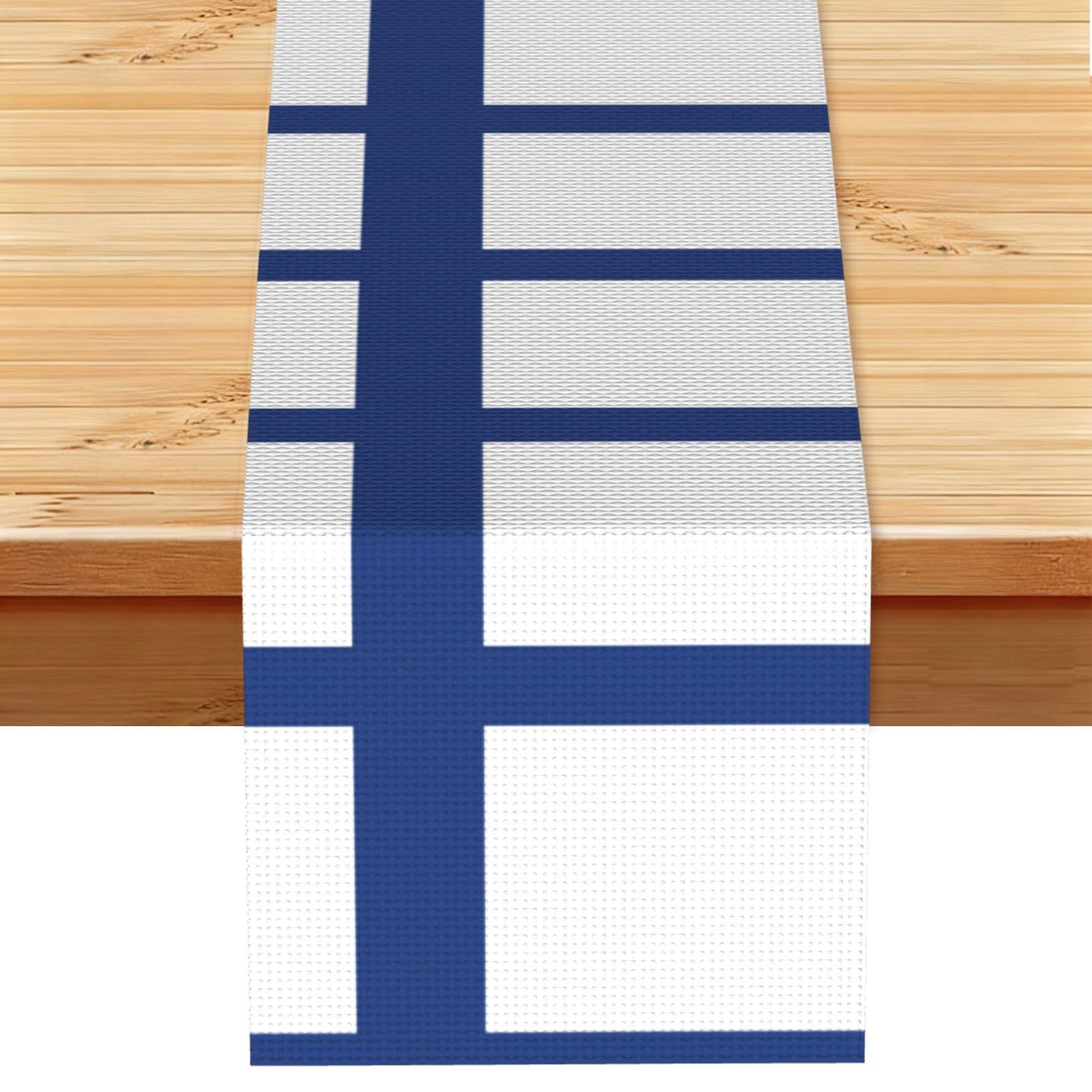 Finnish flag Multi Purpose Table Runner for Home Decor, Printed Table Cloth for Kitchen Table, Countertops & Dining Area