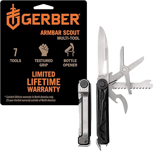 Miniatura 14 de Gerber Gear Armbar Trade Multiherramienta 8 en 1 - Hoja de borde liso de 2.5 pulgadas, barra de palanca, martillo - Equipo y equipo EDC - Onyx