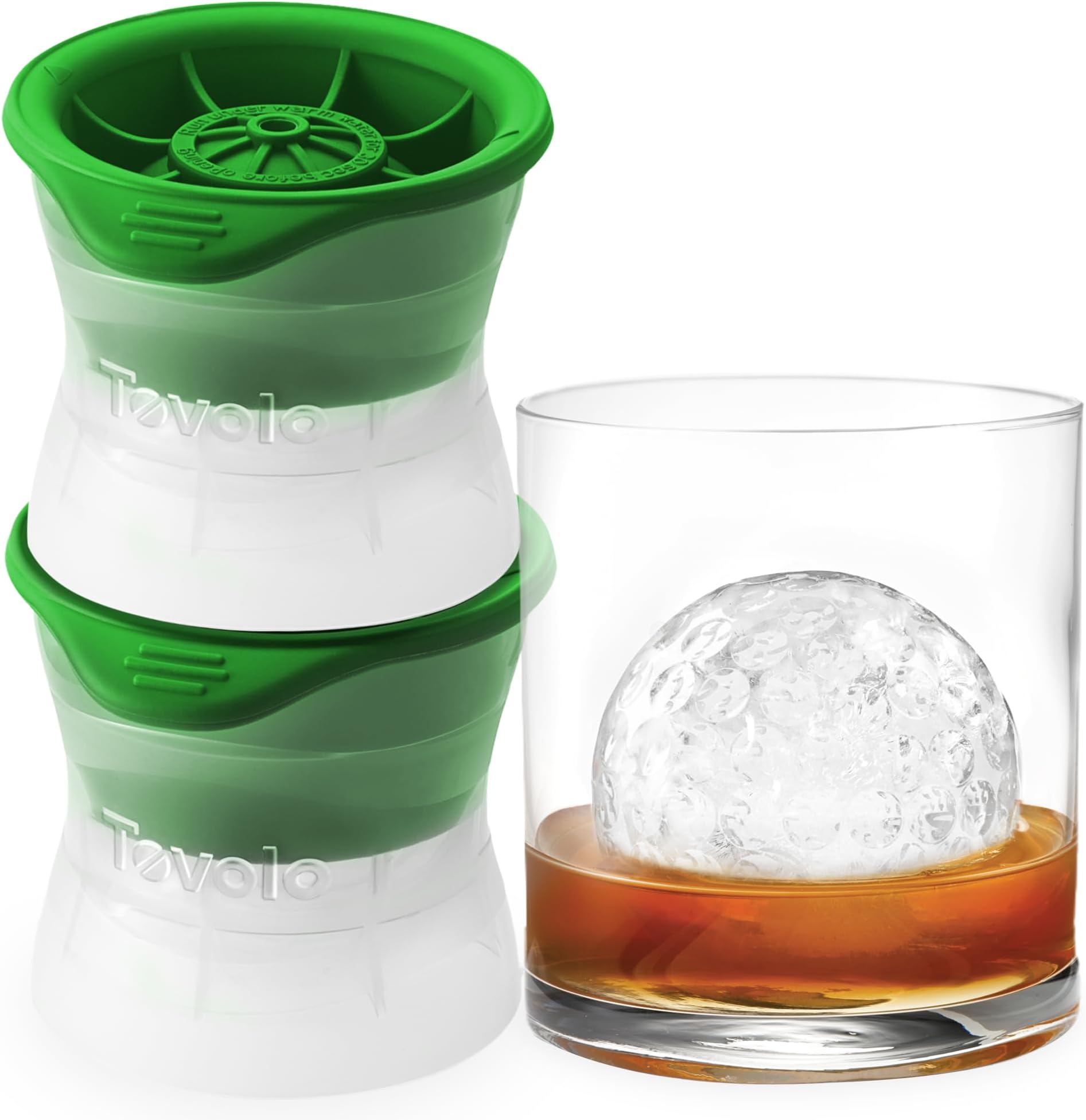 Golf Ball Ice Cube Molds Pack of 2 Large Craft Ice Sphere Mold for Whiskey Bourbon Cocktail Drinks, Dishwasher Safe BPA Free Golf Ice Mold Fun Gift Ideas for Fathers, Men, Women