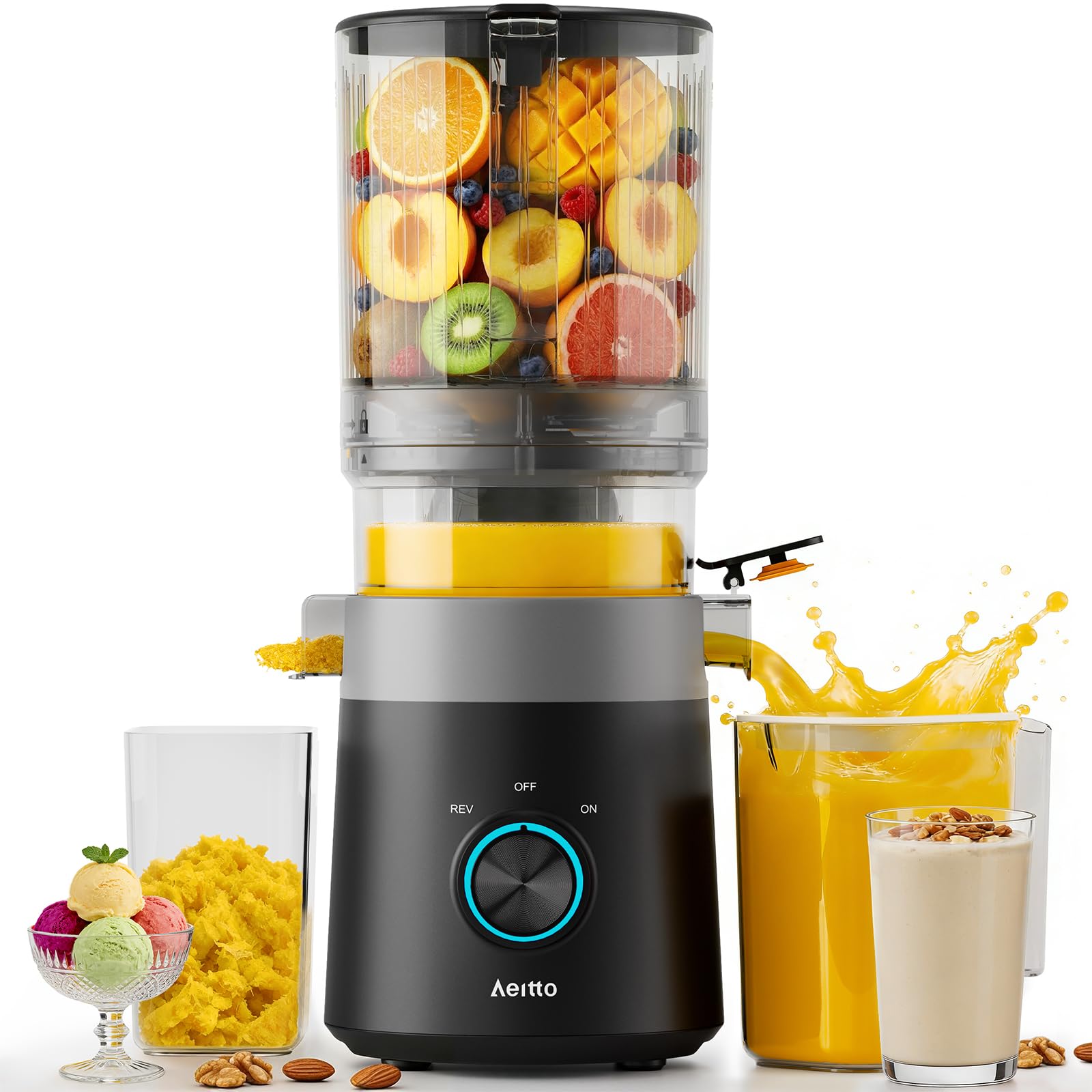Photo 1 of Aeitto Masticating Juicer, Juicer Machines Large Capacity, Cold Press Juicer for Family Party