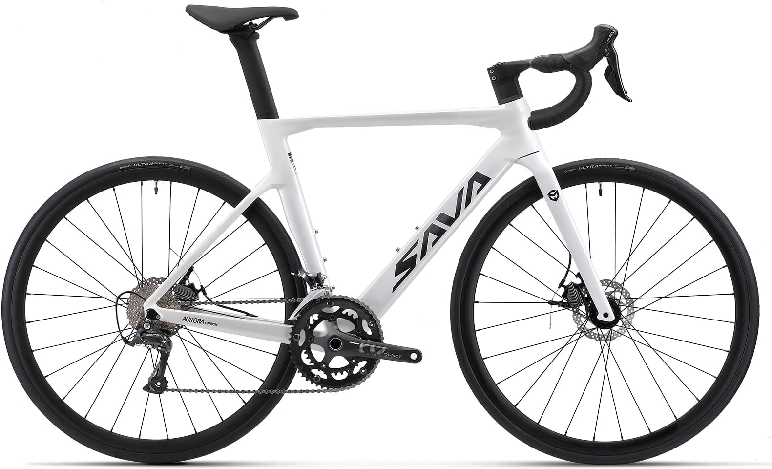 Carbon Disc Road Bike, Integrated Design Racing Bicycle Carbon Frame Carbon Fork with Shimano SORA R3000 Derailleur System 18 Speed Disc Brake Road Bike for Men or Women.