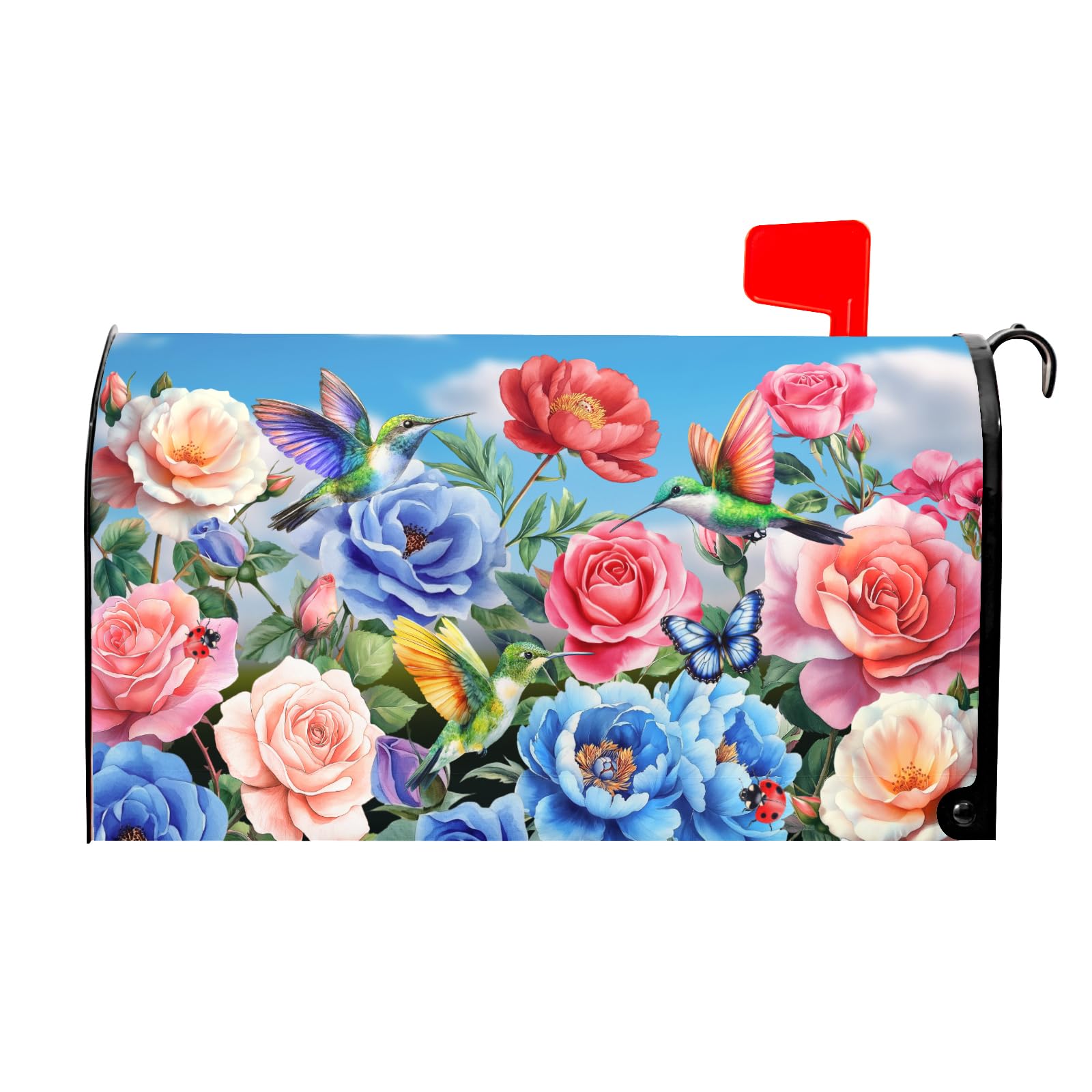 Floral Mailbox Covers Magnetic Standard Size 18 X 21 Inch Spring Butterfly Flower Magnetic Mailbox Cover Wildflowers Mailbox Wraps Post Box Cover Decoration Outdoor Garden Home Yard Outside
