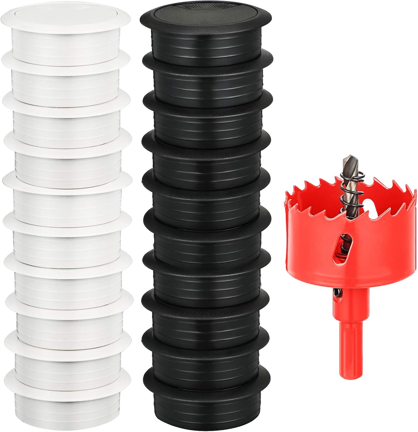 33Piece Desk Grommet Set, Including 20 Black and White 2