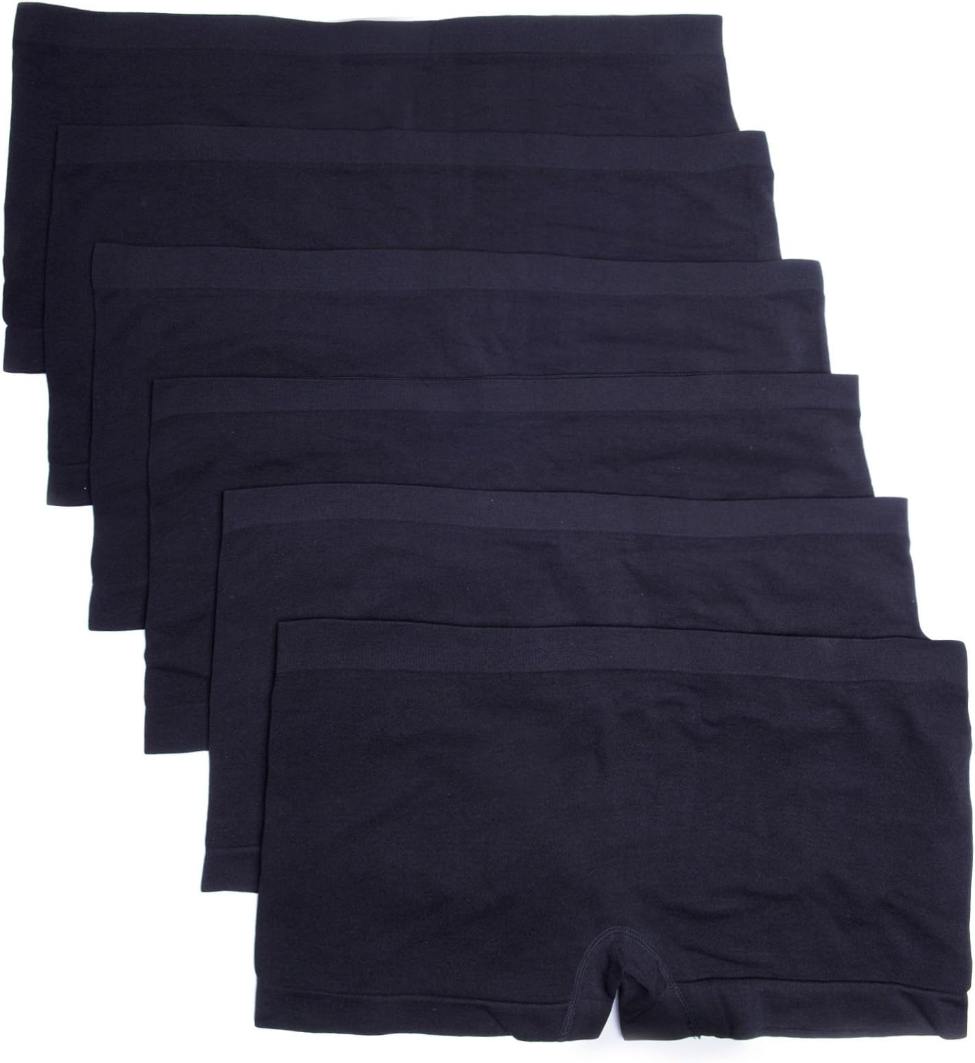 Caramel Cantina6 Pack Nylon Spandex Plus Size Hipster Boy Short Panties