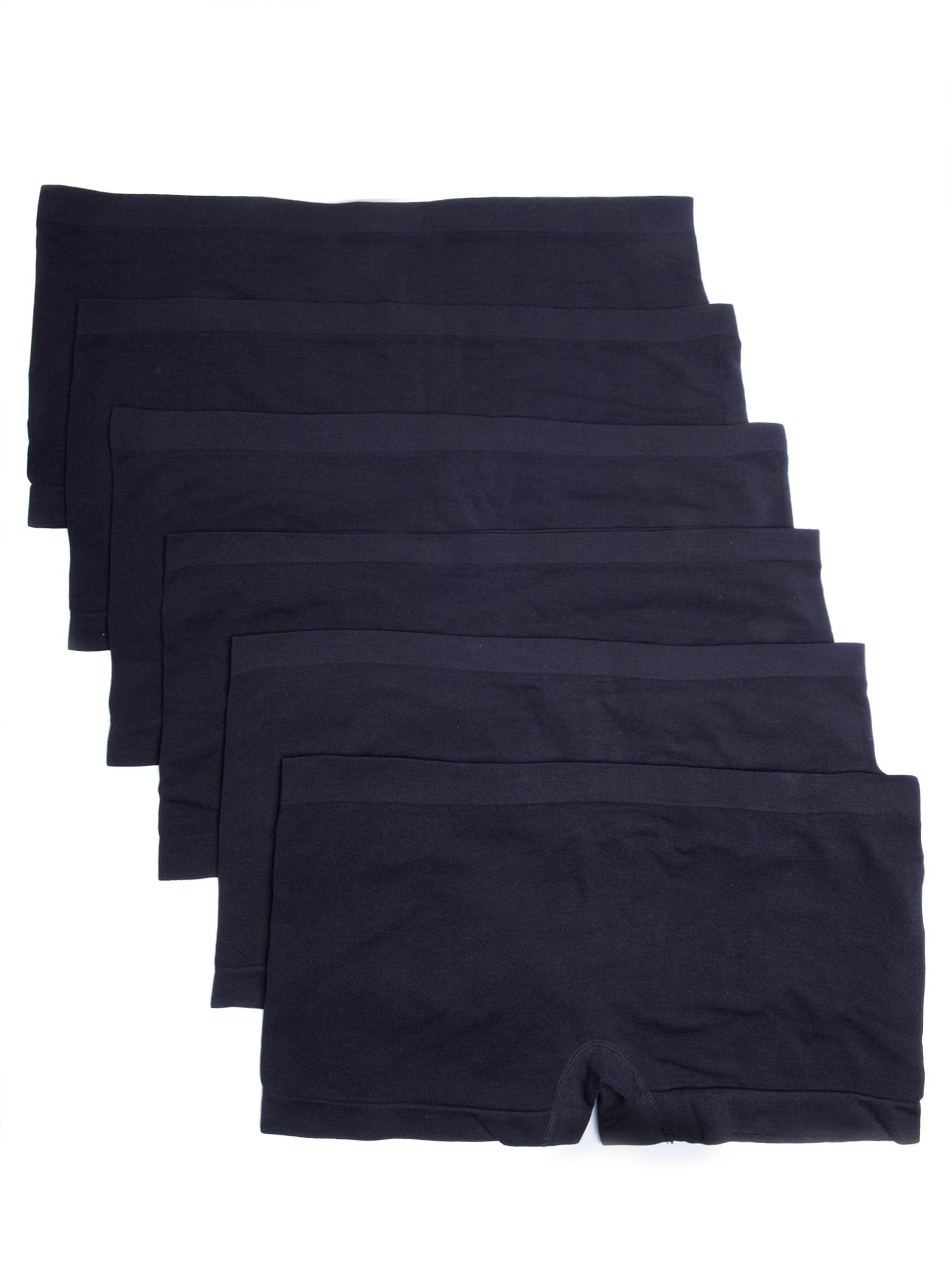 Caramel Cantina6 Pack Nylon Spandex Plus Size Hipster Boy Short Panties