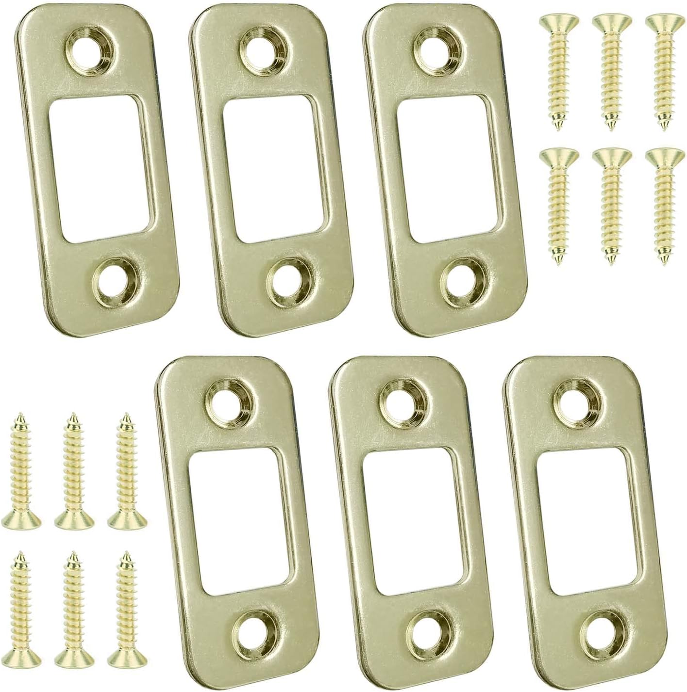 Round Corner Deadbolt Strike Plate 1" x 21/4" with 12 Screws 13/8