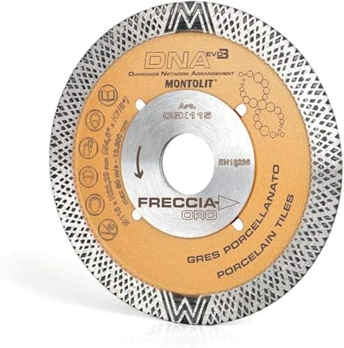 Montolit Gold Line DNA CGX “Freccia Oro” Porcelain Tile Blade (4.5" Blade)