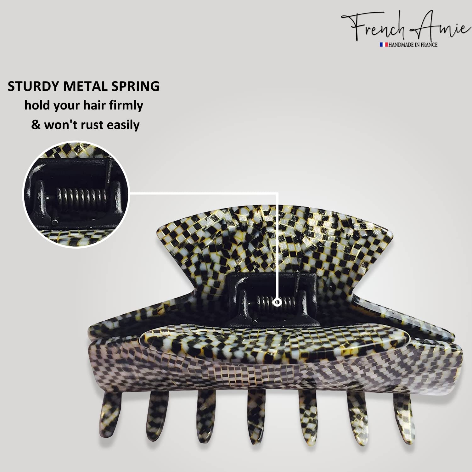 French Amie Chic Opera Handmade Celluloid Large 3 Inch Jaw Hair Claw Clip Clamp Clutcher - Image 3