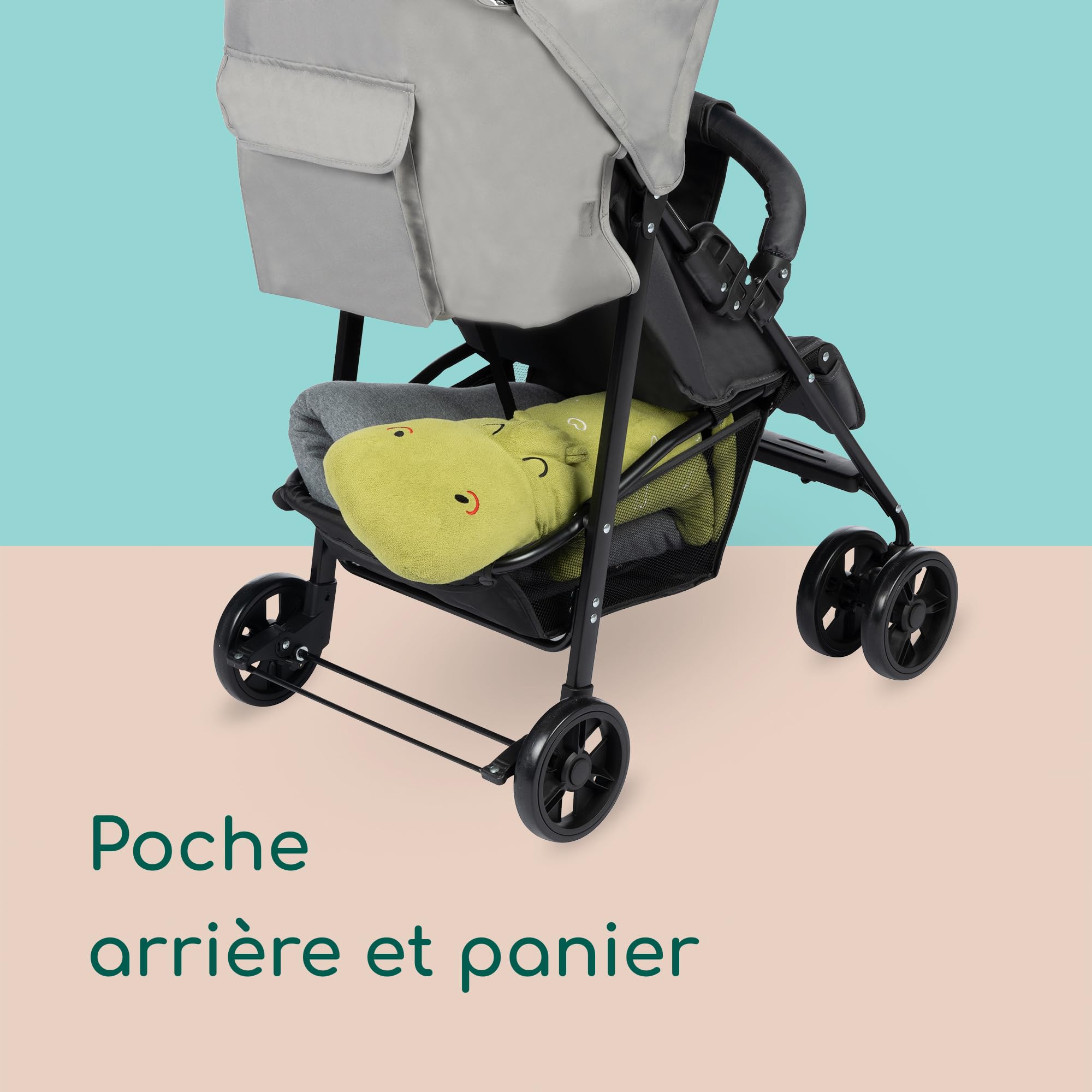 Bebeconfort Foggy, poussette de 0 à 3 ans et demi, jusqu'à 15 kg, poussette de voyage portable et légère, position allongée pour nouveau-nés, pliage compact, barre de sécurité pivotante, Tinted Stone