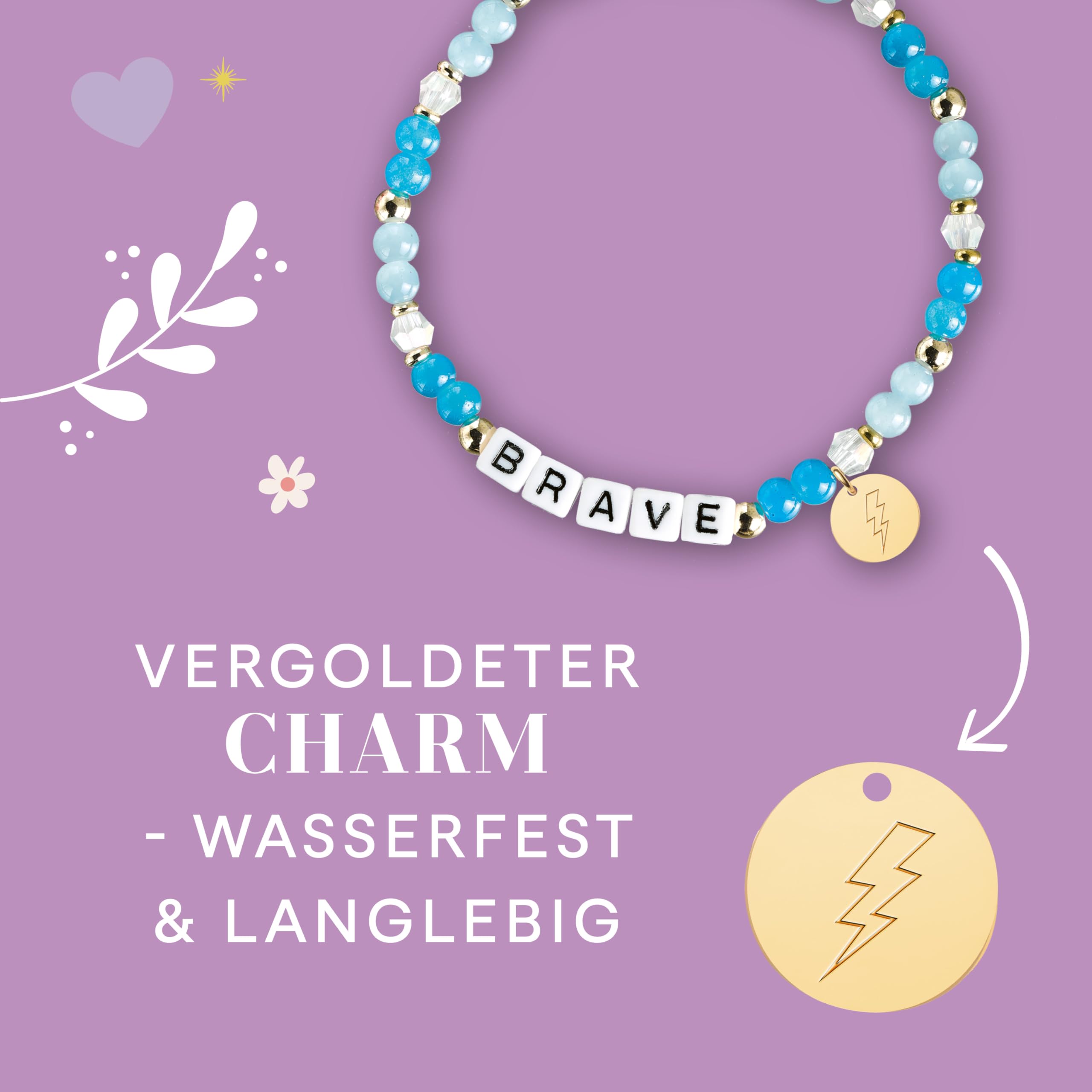 Follow your Feelings - Make your bracelet - Schmuckset Brave VE, 10 Ex.: Anleitung und Material für ein Armband. Mit gestalteter Geschenkkarte