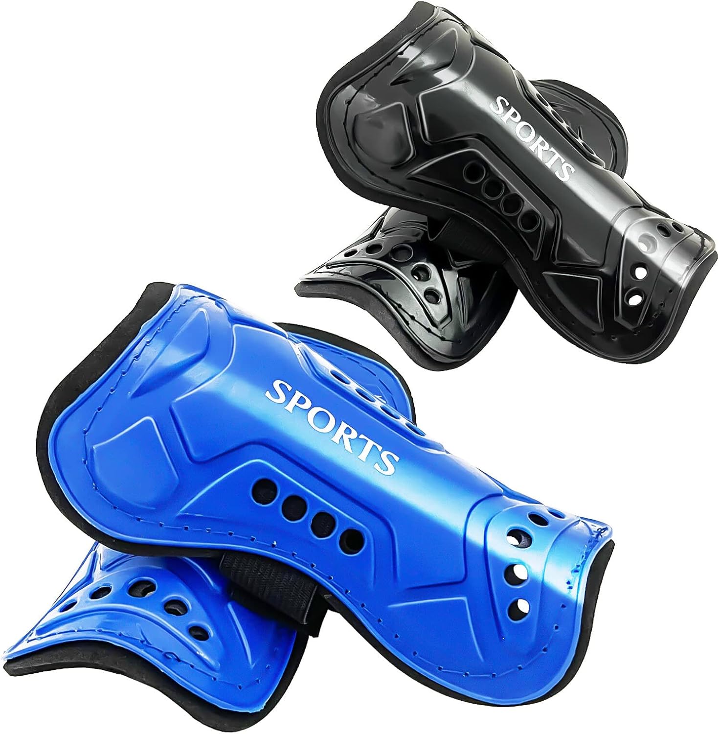 Soccer Shin Guards for Kids Youth, 2 Pair Lightweight and Breathable