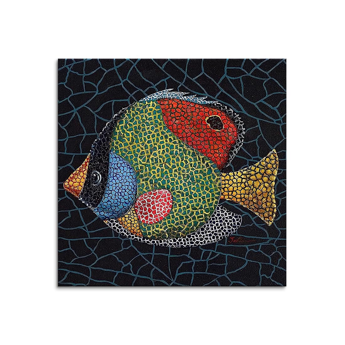 Amazon.co.jp: アートパネル 動物 油絵 海亀 絵画 油彩画 北欧 モダン