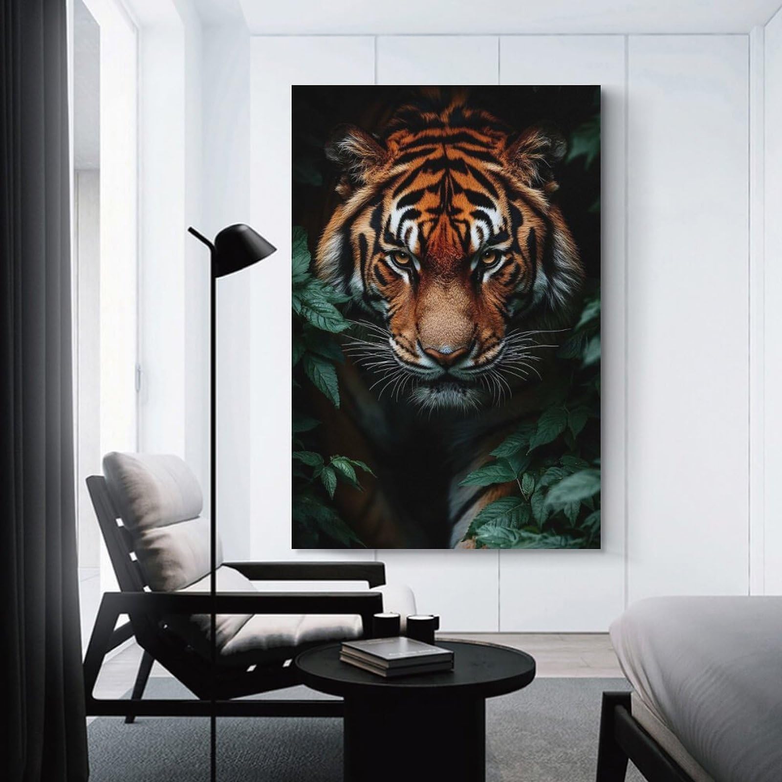 Junmoney Home Decor Wall Art Tiger Portrait in The Jungle, 20x30inch(50x75cm), for Workspace Walls, Study Corners Or Bedrooms, A Smart Decor Choice for Study Walls