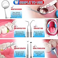 Vista 33 de Herramientas dentales, removedor de placa dental, kit de limpieza profesional para higiene dental, raspador de dientes de acero inoxidable