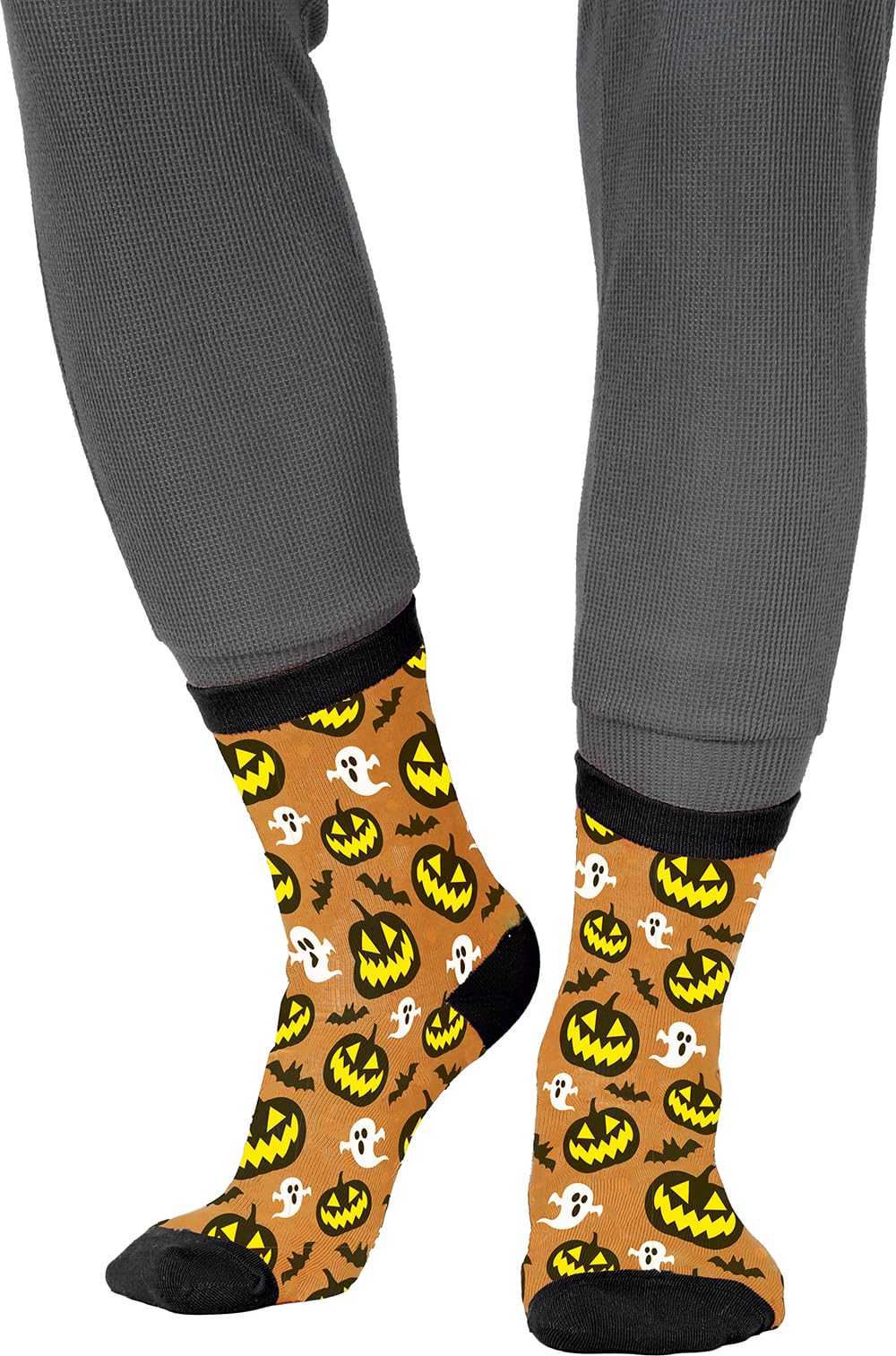 FIESTAS GUIRCA | Halloween Socks with Pumpkins and Ghosts (Size 37-41) - Textile Accessory for Costumes and Halloween Parties - Ideal for All Users - Multicoloured