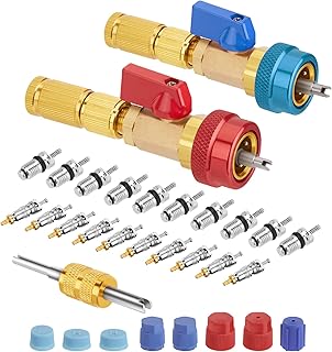 WADEO R134A Valve Core Quick Remover Installer, High Low Pressure Valve Core Remover Tools Kit for R13A Refrigerant Air Conditioner System