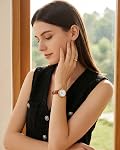 CIVO Montres pour femmes pour petits poignets: Montre de date analogique avec facile à lire chiffres arabes Cadran - Vintage Élégant Etanche en cuir - Cadeaux pour les femmes