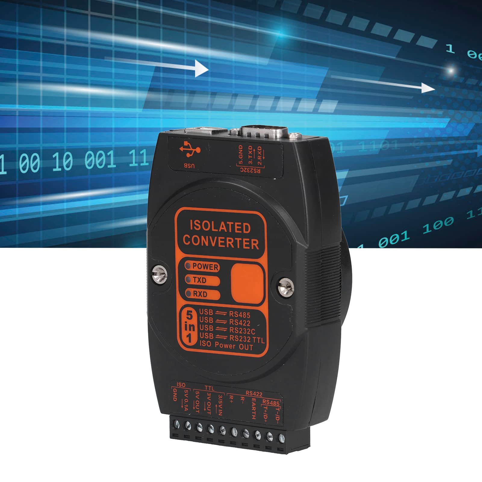 Ejoyous Adaptador USB a Convertidor USB a de Grado Industrial con Carcasa Retardante de Llama ABS 5 en 1 Aislado 422 232 TTL 256 Nodos para Usuarios Comerciales Industriales ((tasa de comunicación