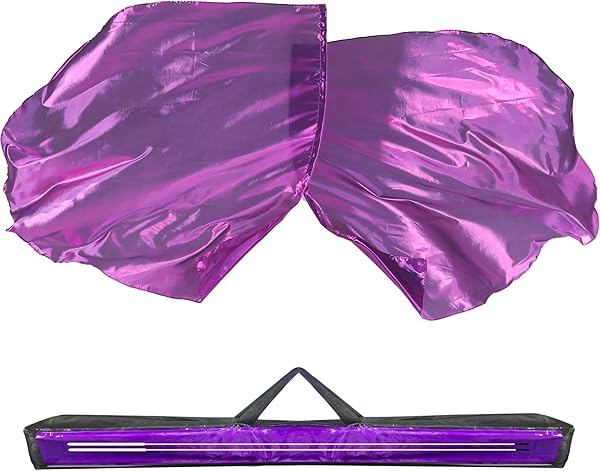 Baisdan 54"x54" Worship Flags for Dance Church, 2 Pack Praise Dance Flag Set, Beginner-Friendly Praise Flags With Flexible Rods & Carrying Bag, Purple
