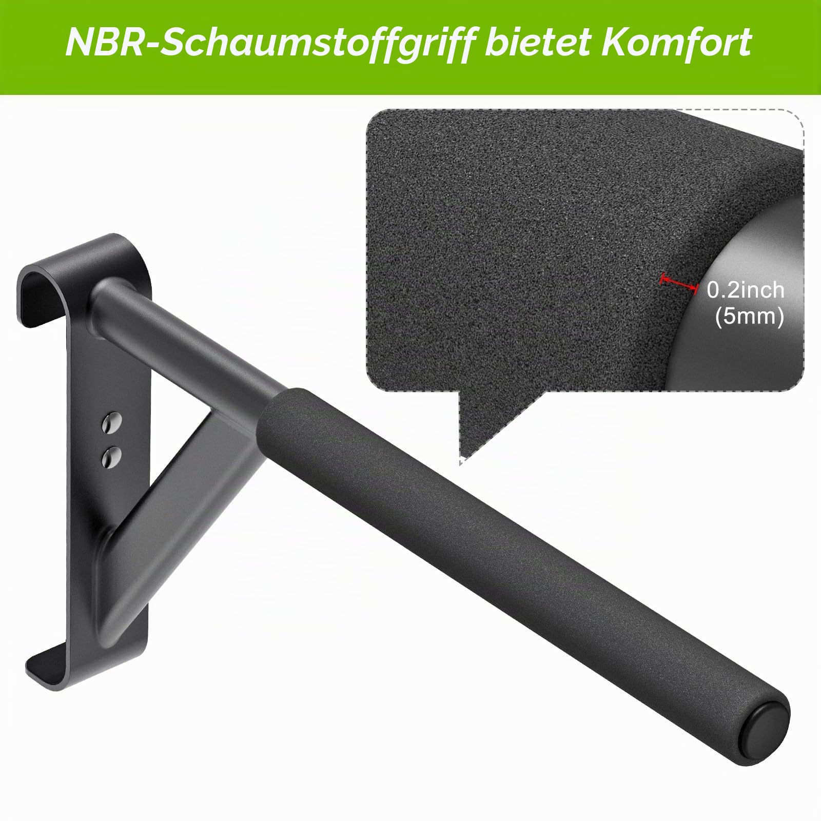 Kipika Turnreck – 5,1 x 5,1 cm schwedische Leiter mit 2,5 cm Loch, wandmontierter Klimmzugstangen-Leiter-Schlingentrainer, Gymnastik-Trainingsreck mit Massivholzgriffen für Zuhause, Wandturnhalle