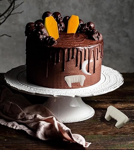 Miniatura 5 de Moldes de silicona para chocolate, moldes para dulces de Halloween, dientes de vampiro, lápida, forma de luna, moldes para cubitos de hielo, juego