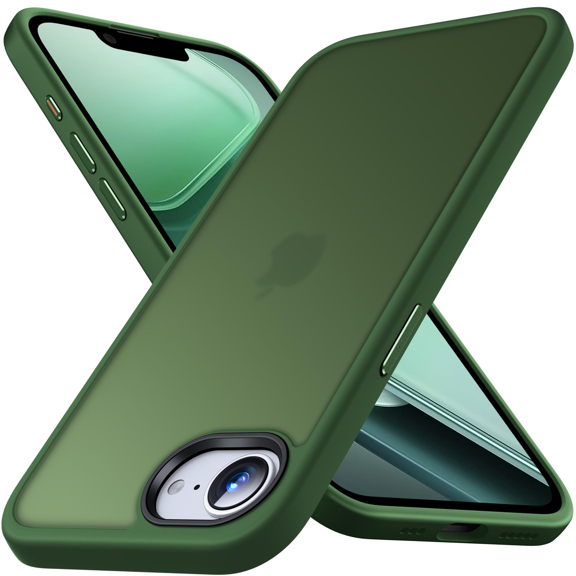 Anqrp Matt Zero Serie für iPhone 16e / 17e Hülle dünn [Militärischer Schutz & Kameraschutz] Transluzente Schutzhülle Kratzfest Stoßfest Robuste Handyhülle für iPhone 16e / 17e Case, Oliv Grün