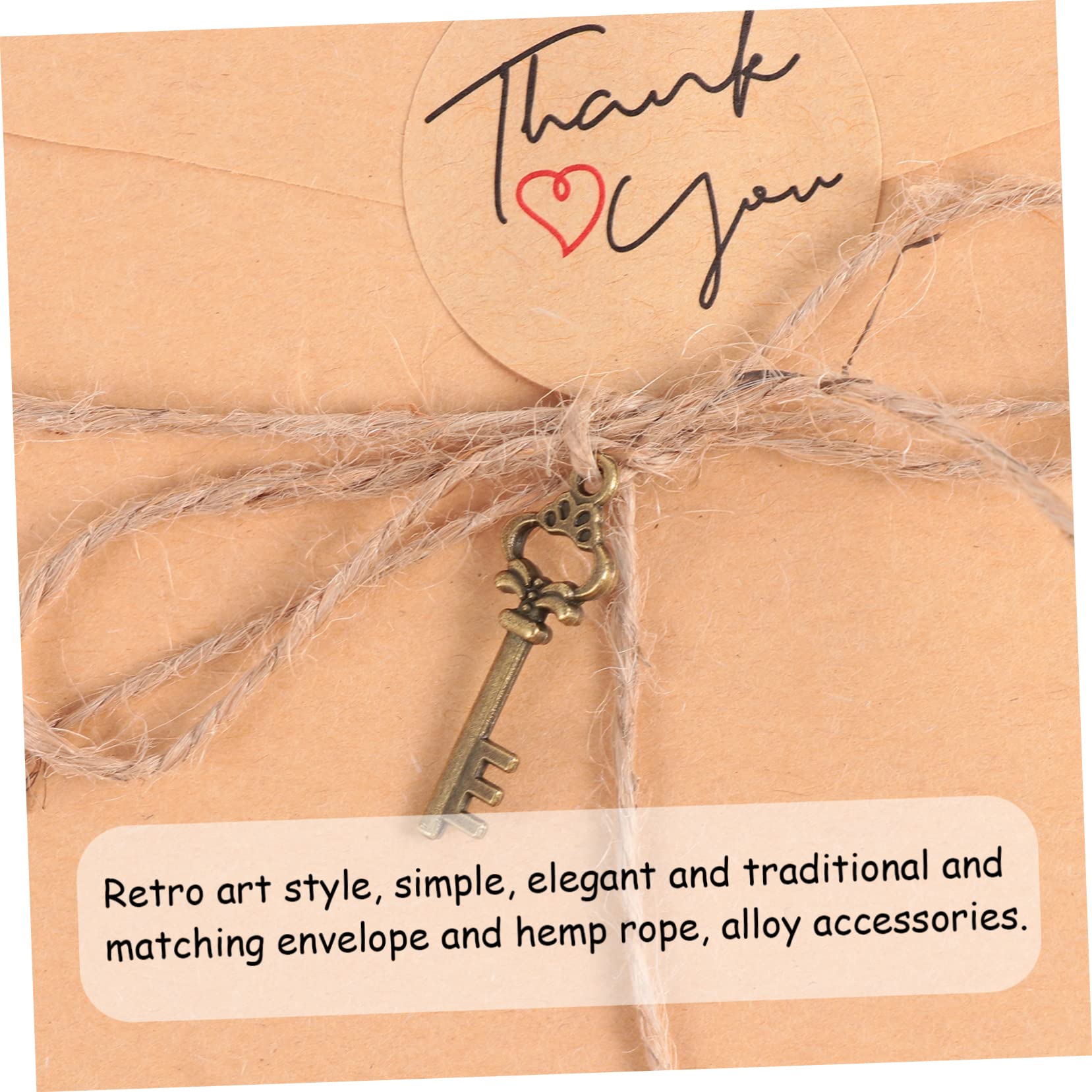 COHEALI Retro Envelope Vintage Writing Paper Kit 3 Sets of Kraft Paper Stickers Rope Decor for Invitations Cards