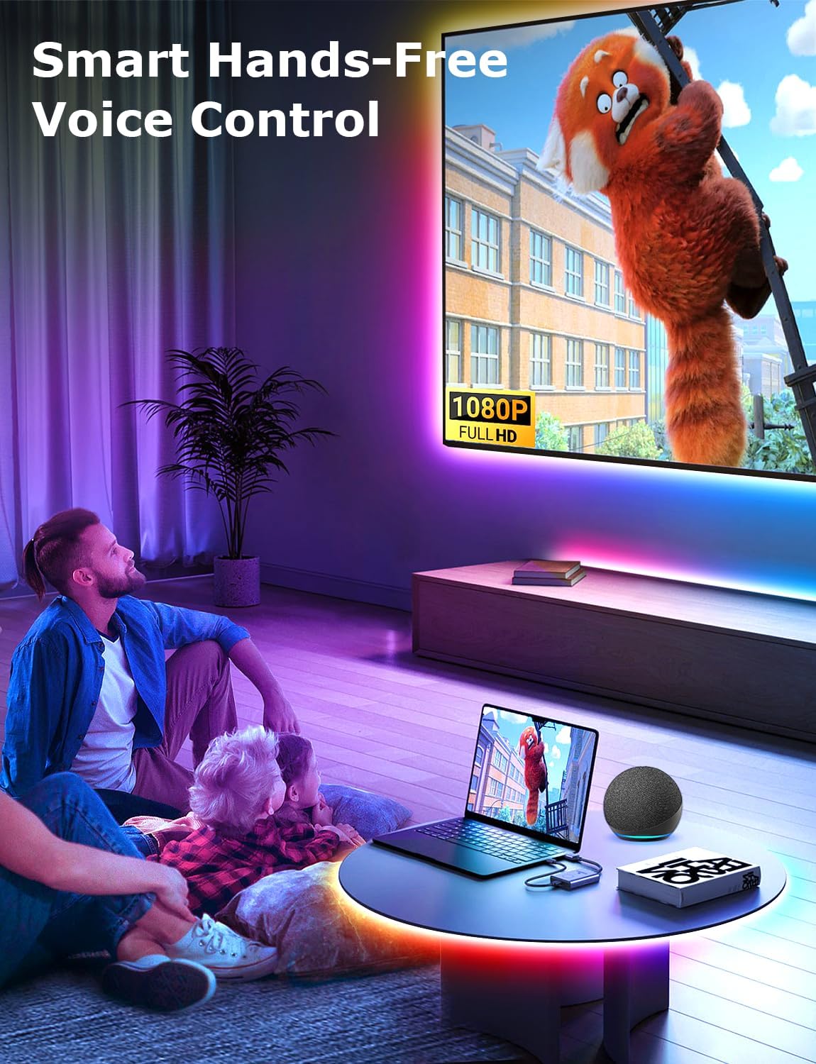 Continuous Connection RGB Smart LED Strip Lights, 82FT for Bedroom, Gaming Room, Bluetooth LED Strip Lights with App Control and Music Sync
