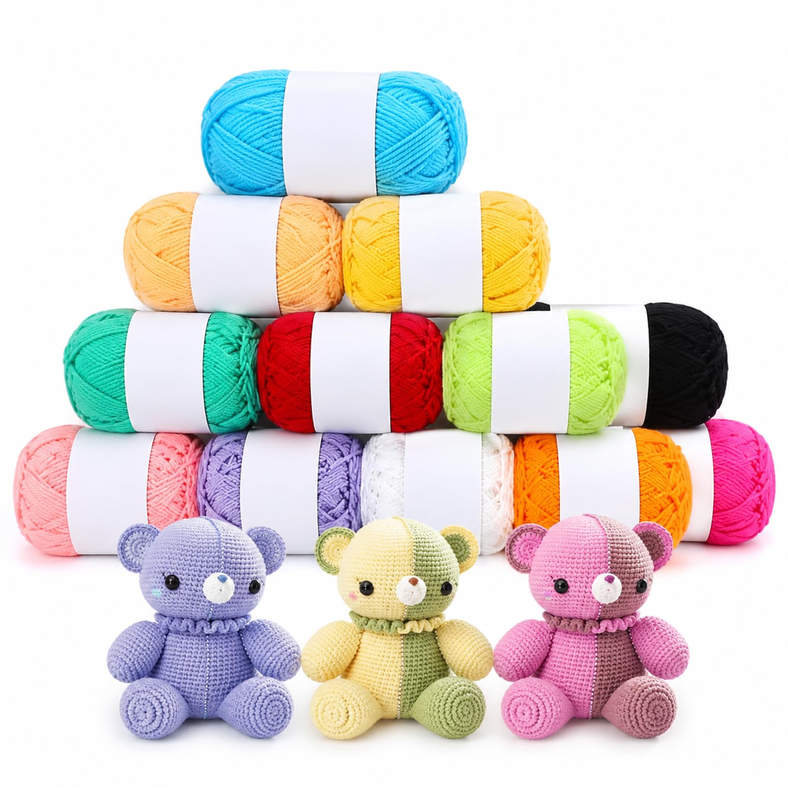 12-Pack Double Knitting Yarn,Acrylic Wool Crochet Yarn