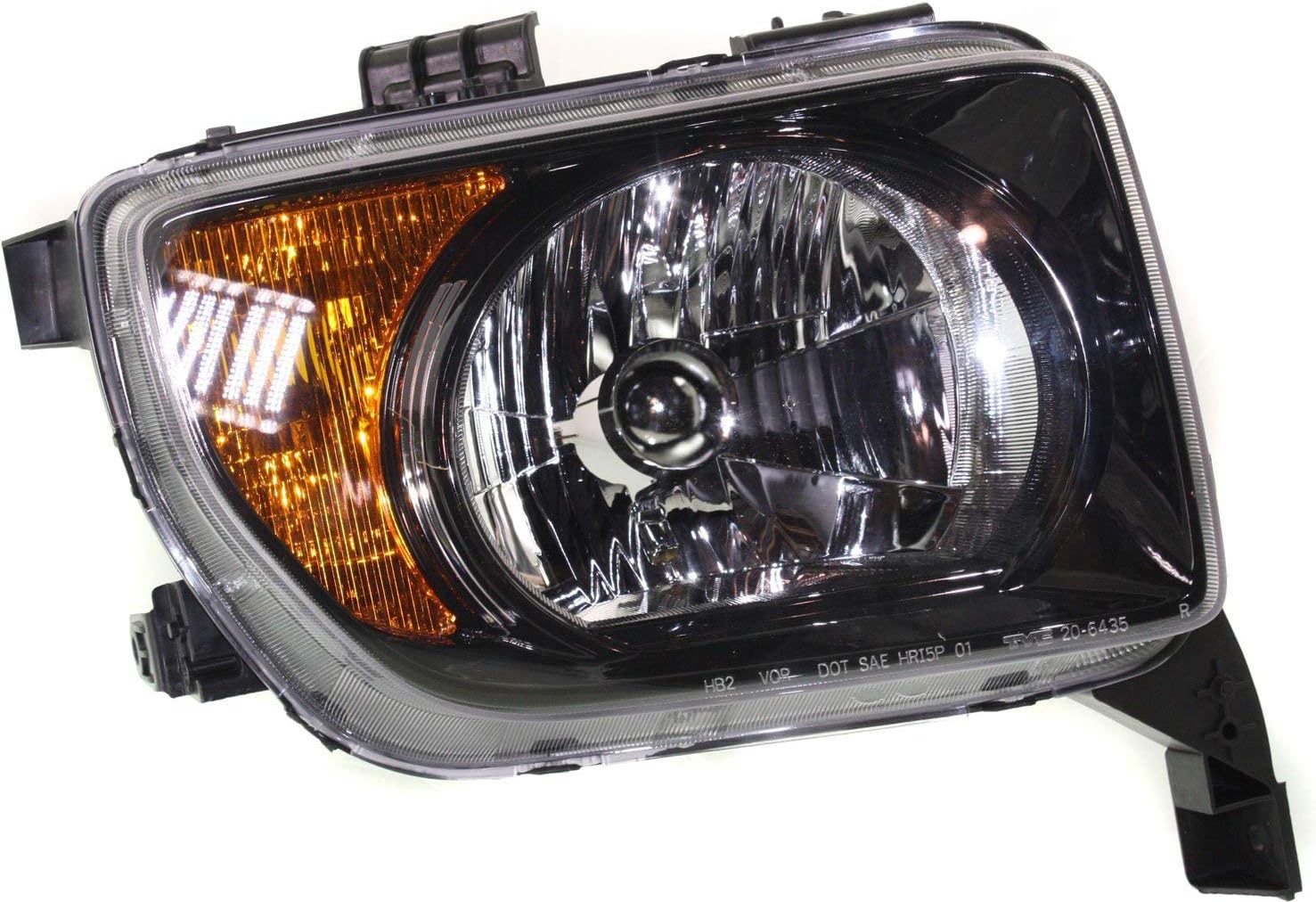Evan Fischer Driver and Passenger Side Headlight for Honda Element 2007-2008 Halogen Fits EX & LX, Black Bezel Replaces # 33101SCVA21, 33151SCVA21