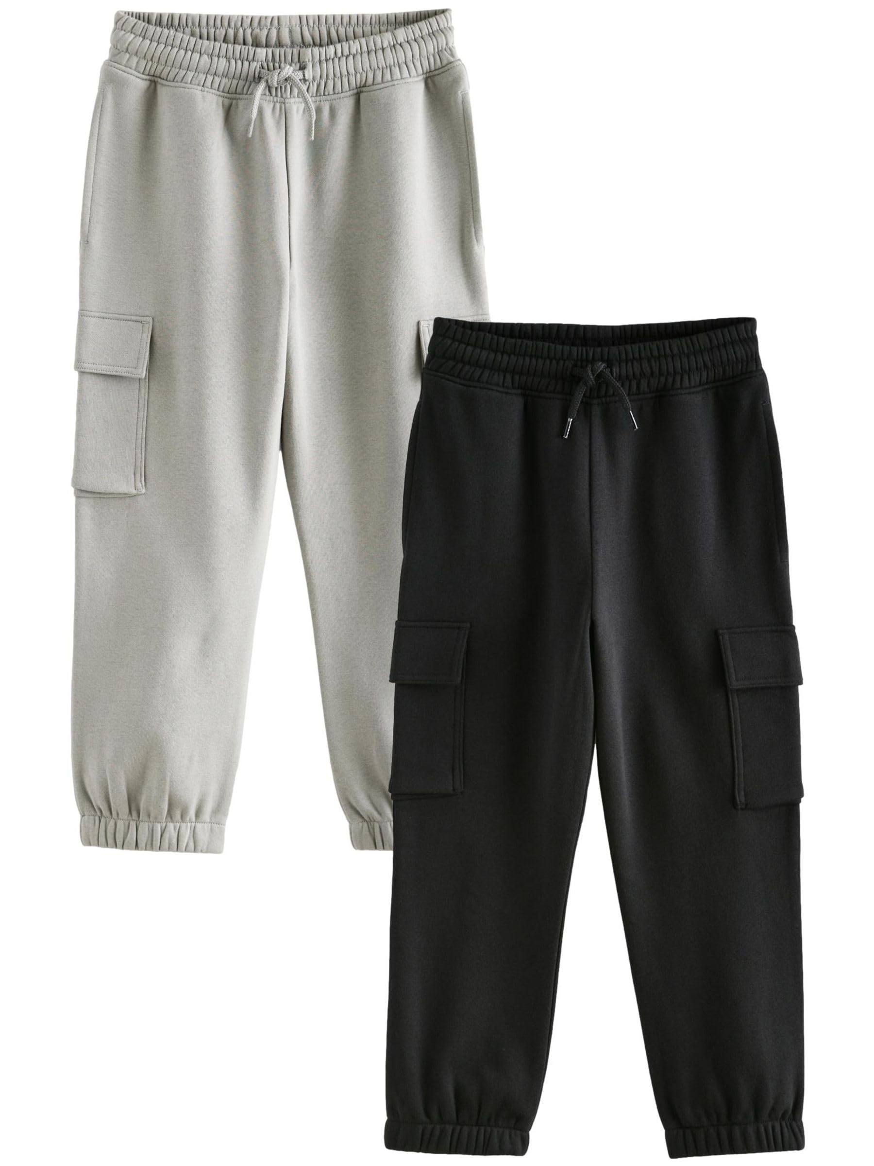 NEXT Niños Pantalones de chándal Cargo Corte Slim Pack de 2
