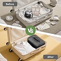 Vista 3 de Bolsa de viaje para herramientas para el cabello con almohadilla resistente al calor, funda de transporte de viaje de doble capa para alisador