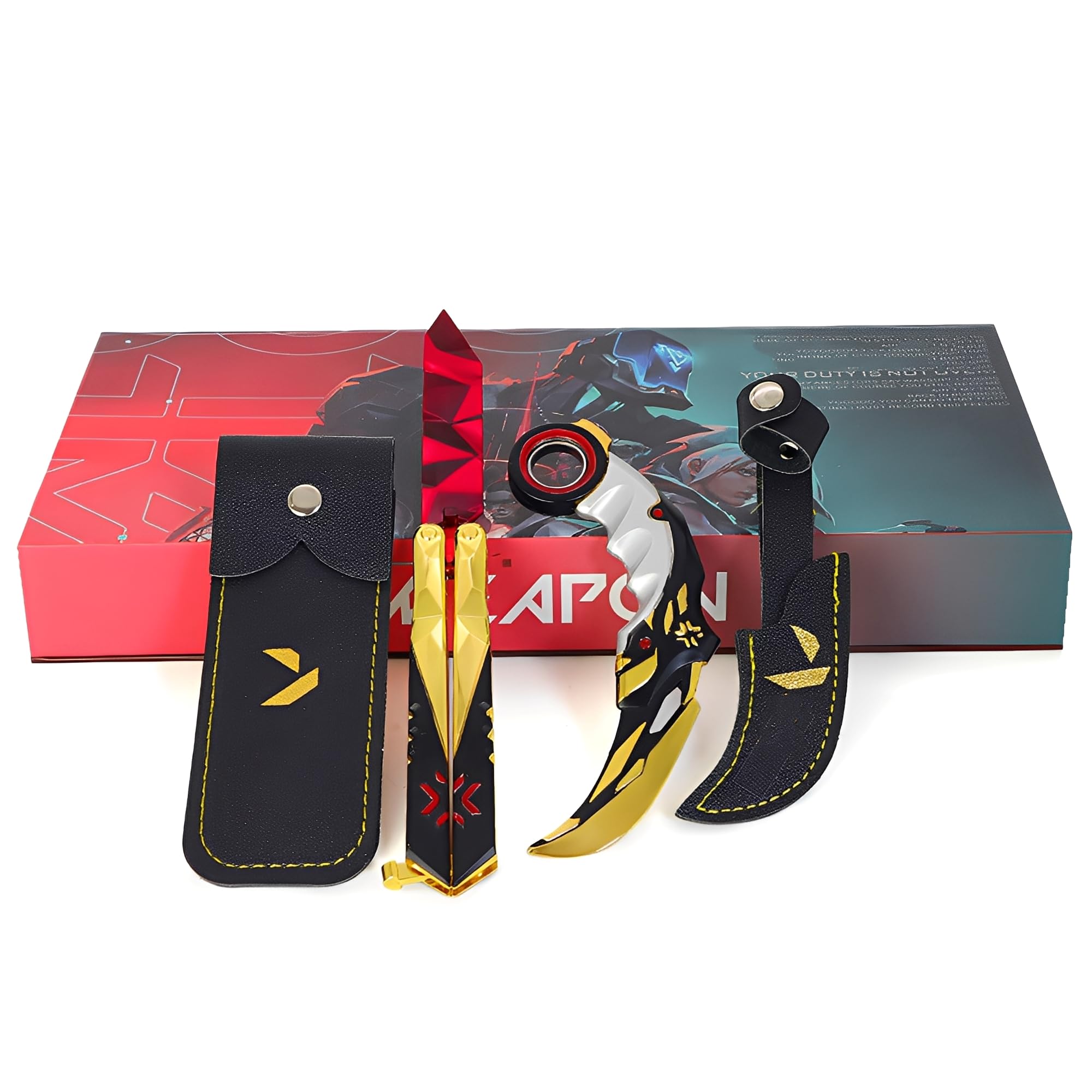 Jhrfu One Color Valorant Champions Rewards Model Set,Contains Two Pieces, Giftbox Packaging, Full Metal Game Collectibles