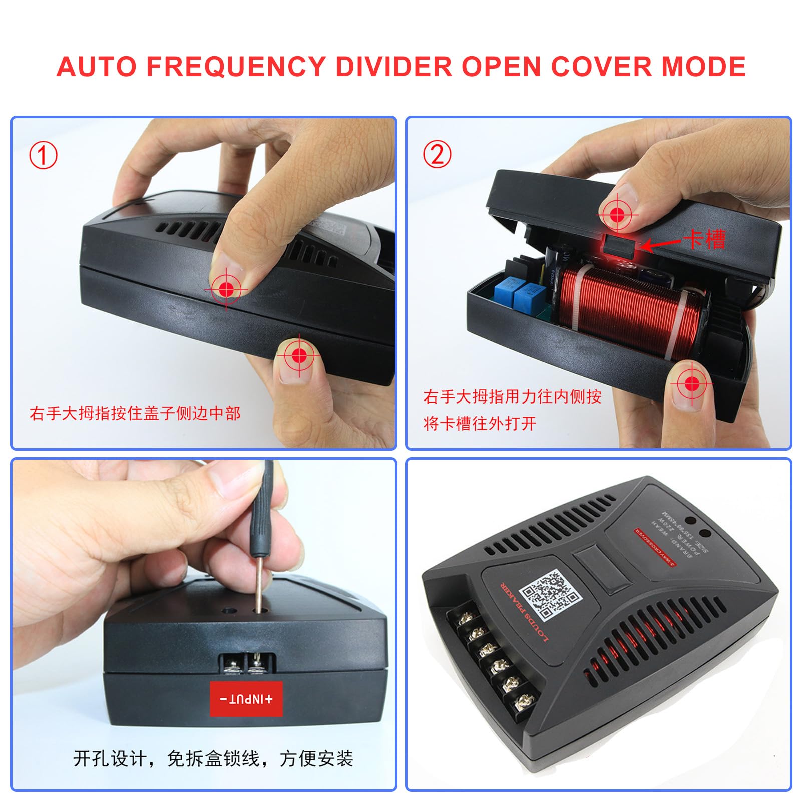 Altoparlanti per auto a 3 vie Crossover 220 W Tweeter woofer Midrange Altoparlanti Suono per Auto Divisore 3 Vie Divisore 850Hz 5800Hz