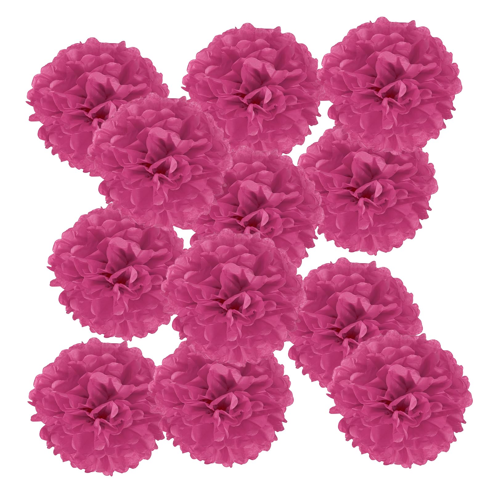 PATIKIL 14inch Tissue Paper Pom Poms, 12PCS Pom Poms Paper Flowers Ball Tissue Paper Flowers for Wedding Bridal Shower Birthday Bachelorette Party Backdrop Decoration, Rose Red โ image 1