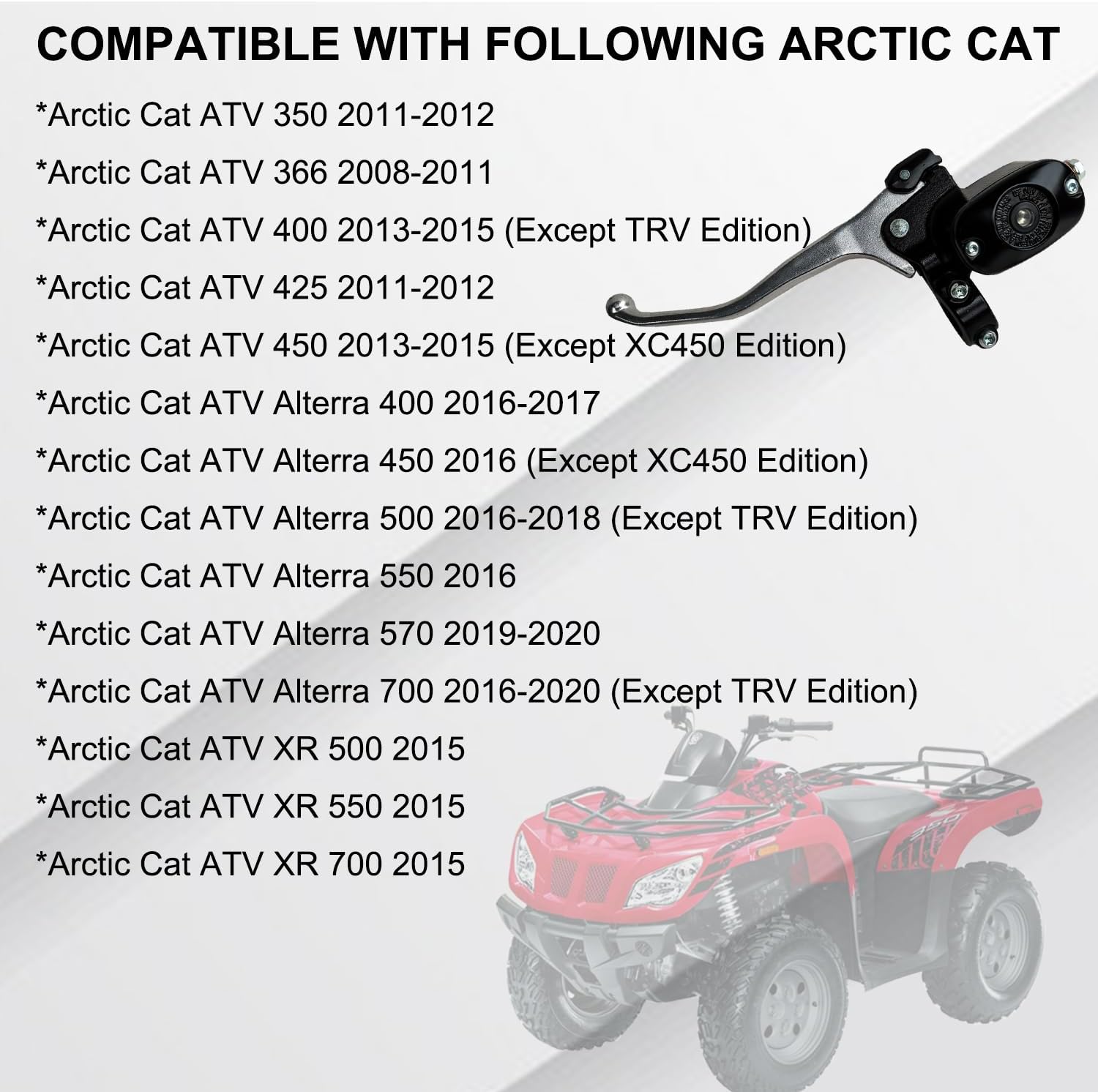 Left Front Hand Brake Master Cylinder Compatible with Arctic Cat ATV 350 366 400 425 450 Alterra 400 450 500 550 570 700 XR 500 550 700 Part # 3313-316