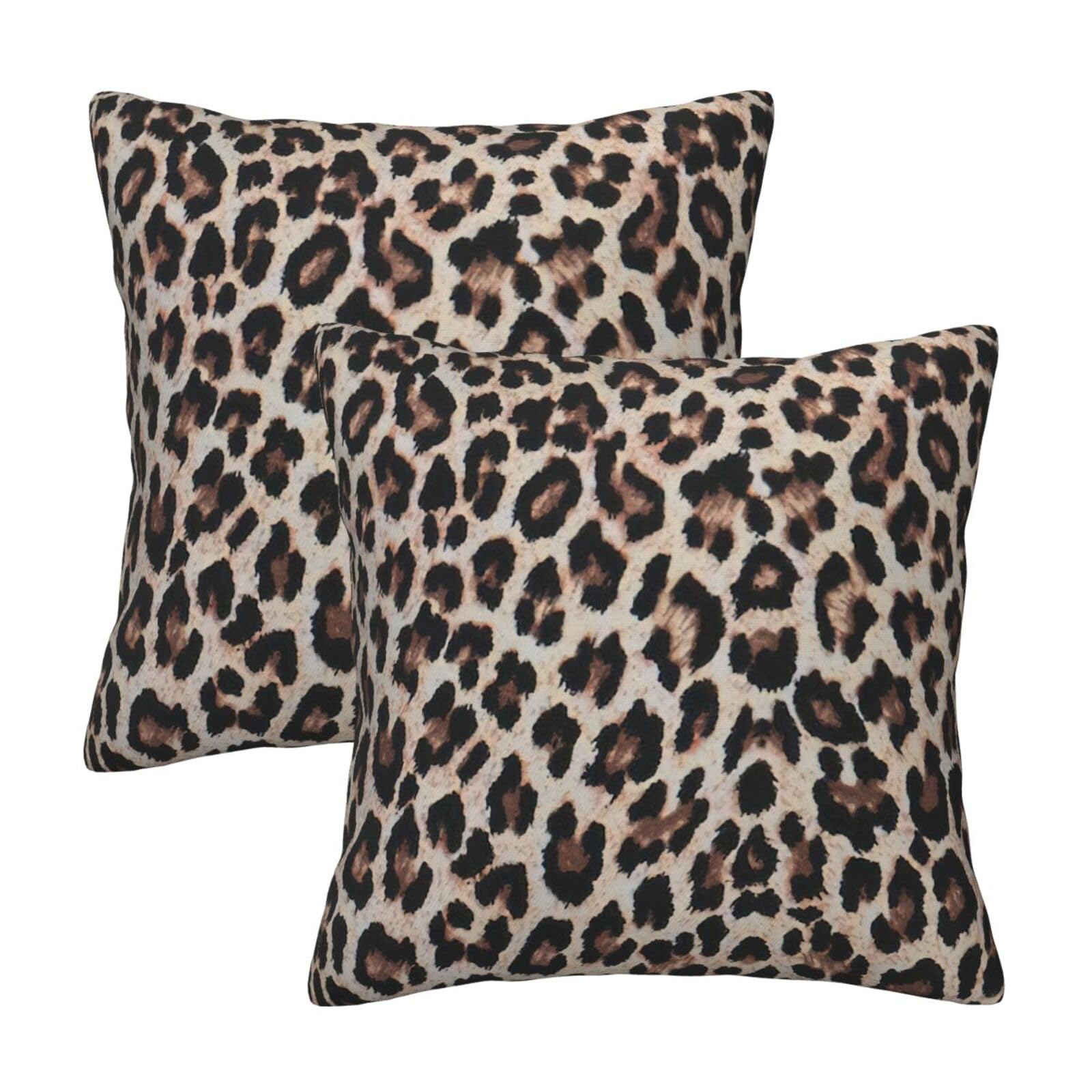 RRhgipp Leopard Print Print Throw Pillow Cases Decorative Cushion Covers Couch Bed Sofa Decoration Xmas Gifts Bed