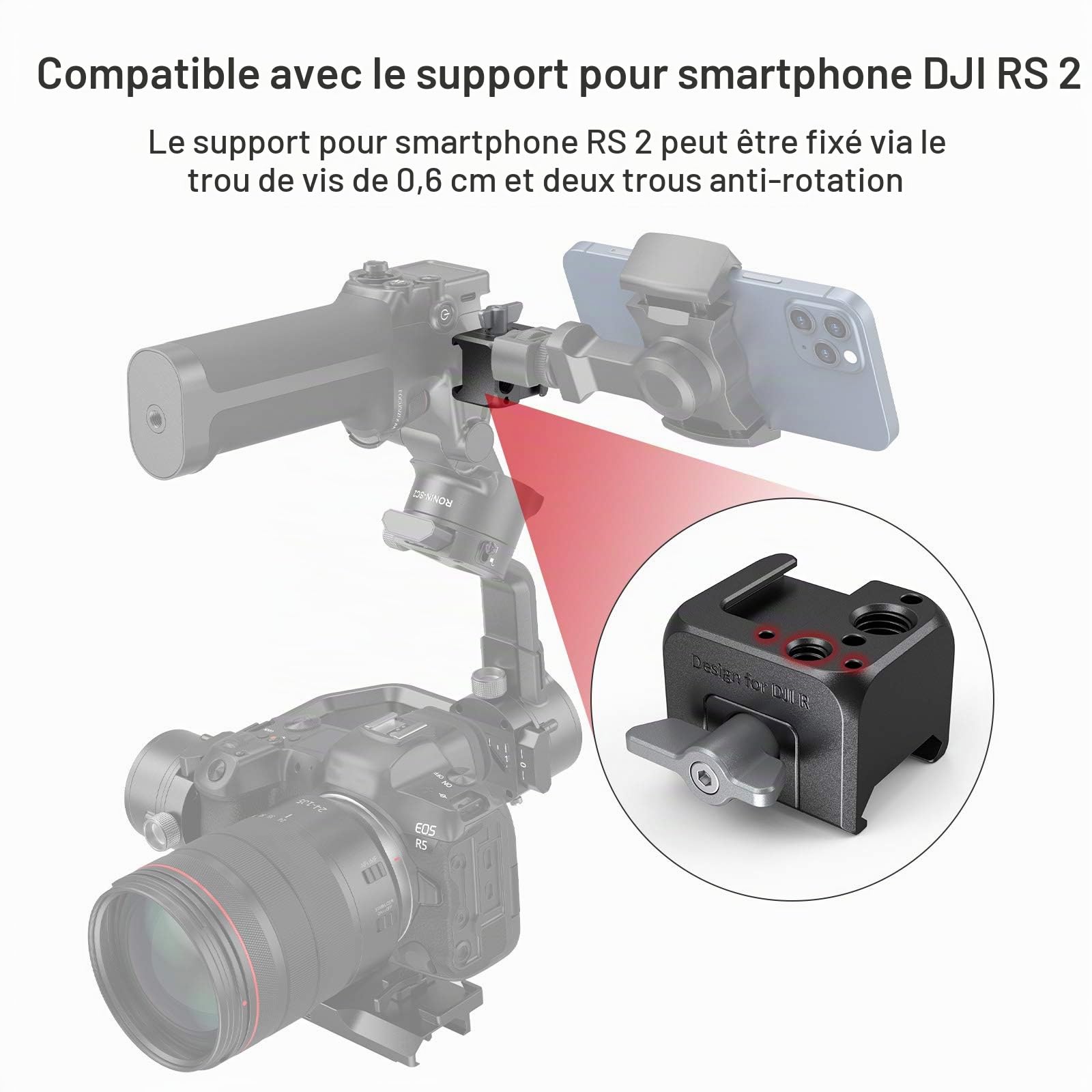 SMALLRIG NATO Clamp Accessory Mount pour DJI RS 4 /RS4 Mini/RS 4 Pro/RS 3 Mini/RS 3 / RS 3 Pro/RS 2 / RSC 2-3025
