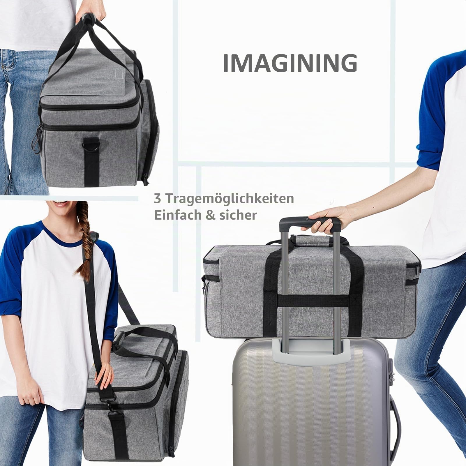 Imagining Tragetasche für Cricut Maker, Cricut-Tasche für Cricut-Maschine mit Abdeckung Kompatibel mit Cricut Explore Air, Air 2, Maker, Maker 3, Organisations- und Aufbewahrungstaschen,