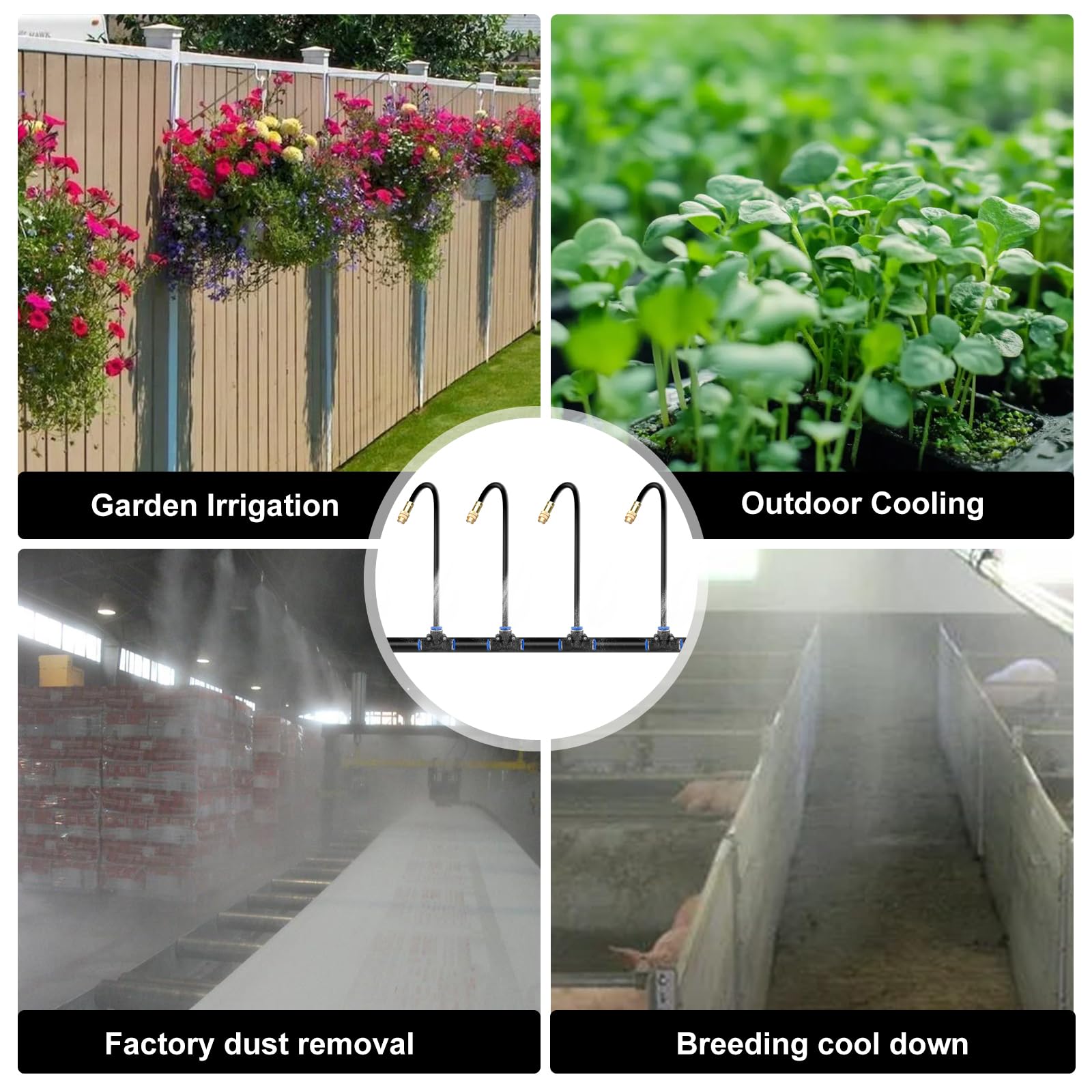 15m Kit de Système d’Irrigation avec Buse Réglable, Système d’Irrigation Automatique Jardin à 360°, Kit d'irrigation automatique réglable à 360 °, Systeme Irrigation Jardin pour Jardin Serre Pelouse