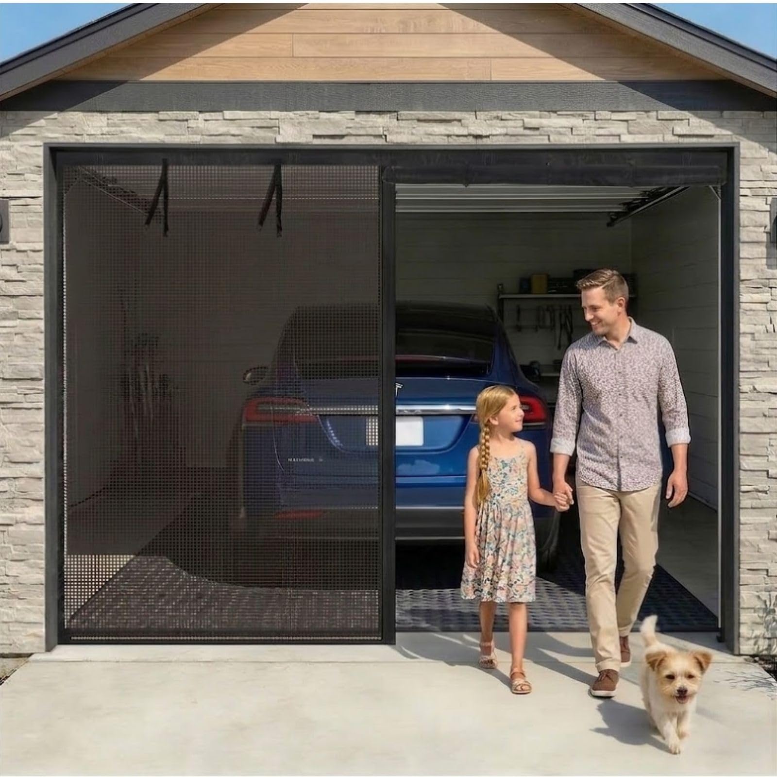 Rideau moustiquaire de garage pour patio et atelier de bricolage