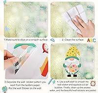 Vista 5 de 74 piezas de calcomanías adhesivas para pared de regreso a la escuela, calcomanías de acuarela, decoraciones de gnomo, búho, autobús, calcomanías