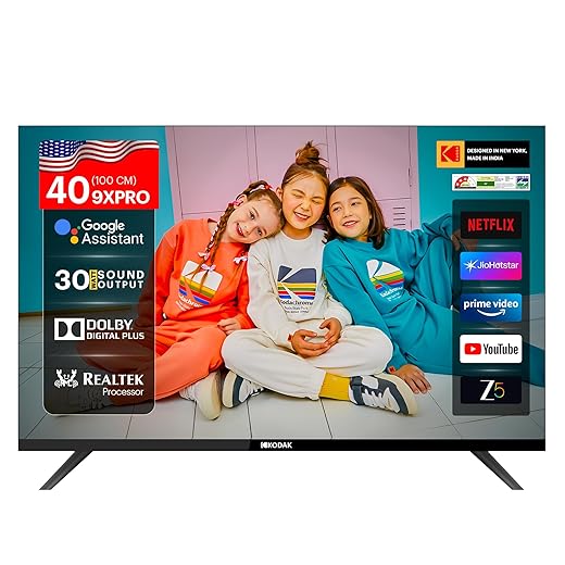 KODAK 100 cm (40 inches) 9XPRO Series Full HD Certified Android LED TV 409X5061 (Black)