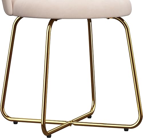 Miniatura 6 de Hillsdale Taburete de tocador de metal Marisol para sala de maquillaje o baño, dorado